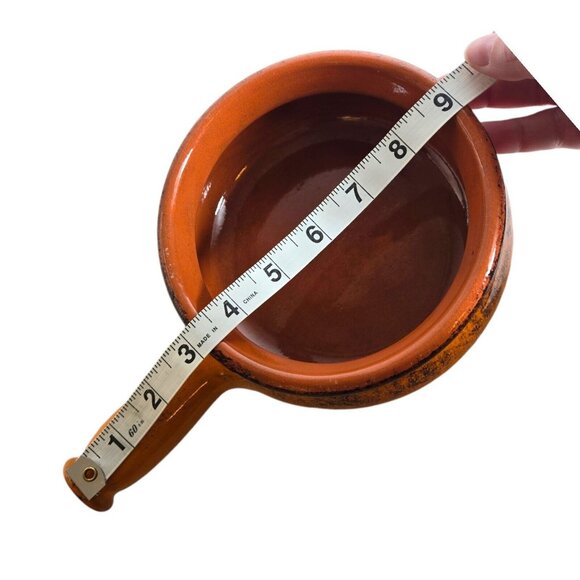 De Silva Orange Casserole Oven Safe Bowl Lid Made Italy Terracotta MCM - Picture 13 of 14